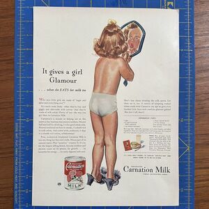 It gives a girl Glamour - Carnation Milk Print Ad 1942